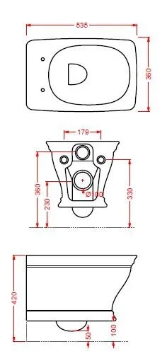 Подвесной унитаз ArtCeram Civitas CIV001 34 00, цвет - серый