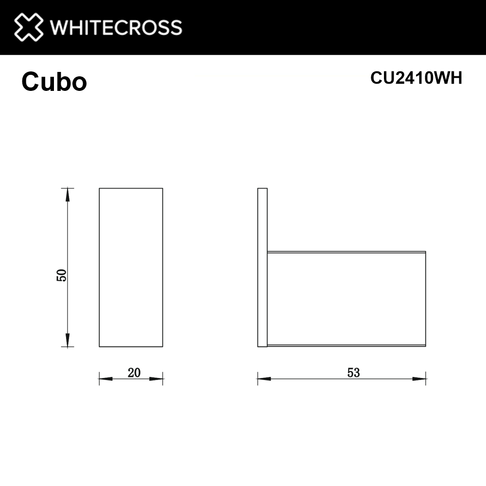 Крючок Whitecross Cubo CU2410WH белый матовый