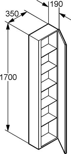 Шкаф-пенал 35 см Kludi Esprit 56H1742R, бордо