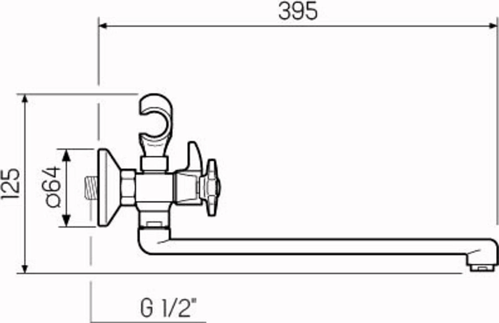 Смеситель для ванной РМС SL115-140E, хром