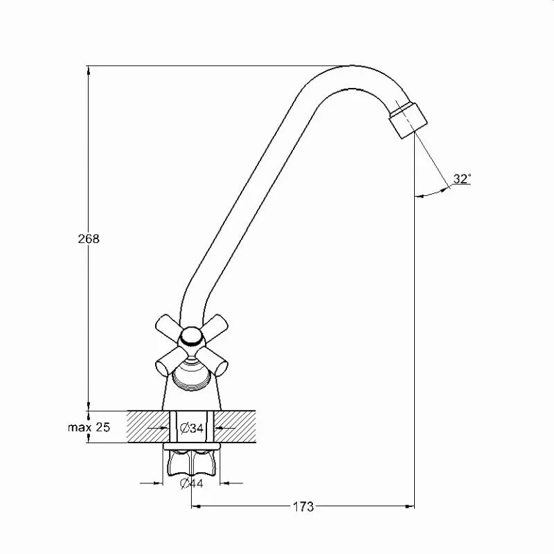 Смеситель для кухни Solone Koa KOA4-B722 хром