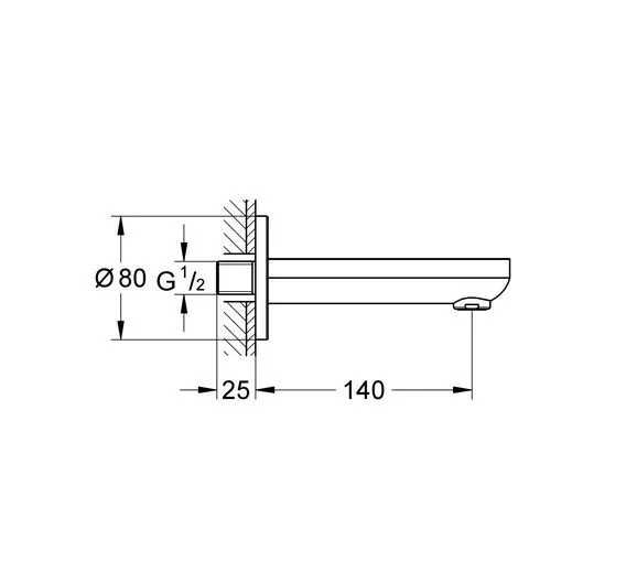 Излив для ванны Grohe Bau Cosmopolitan 18677669, хром