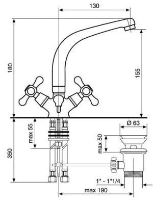 Смеситель для раковины Emmevi Deco Classic 12913CR хром