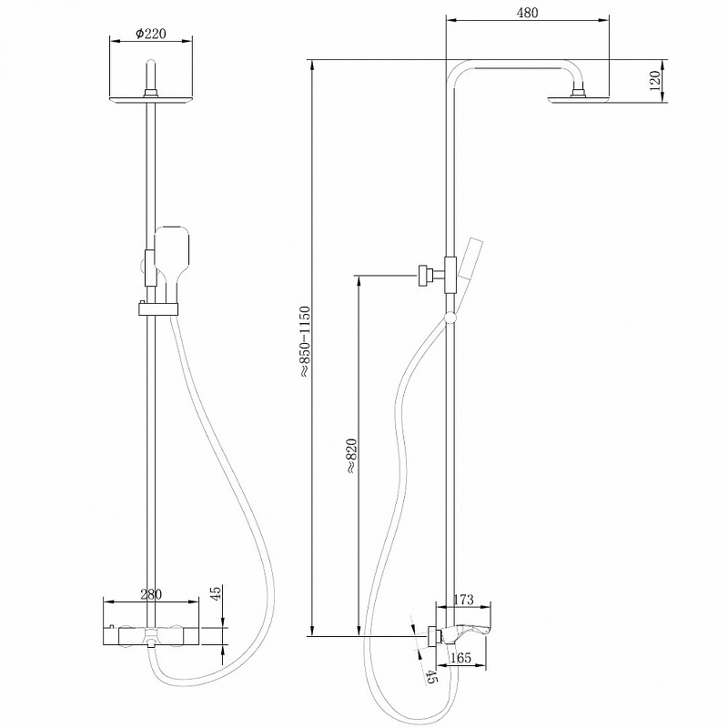 Душевая система Abber Thermostat AF8516NG термостат, никель