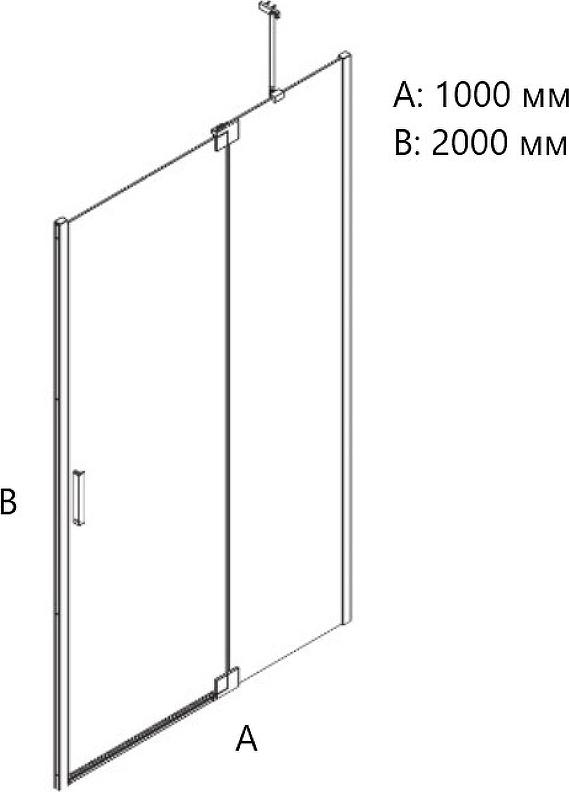 Душевая дверь Creto Tenta 100x200 см 123-WTW-100-C-CH-8, стекло прозрачное профиль хром