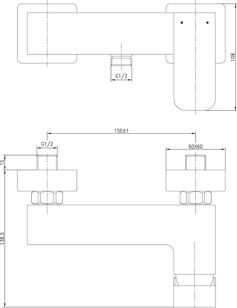 Смеситель Aquanet Cubic SD90447 для душа