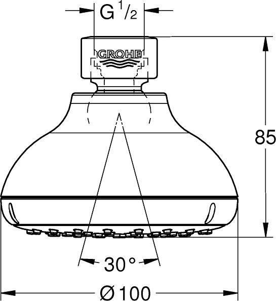 Верхний душ Grohe Tempesta Classic 26050001