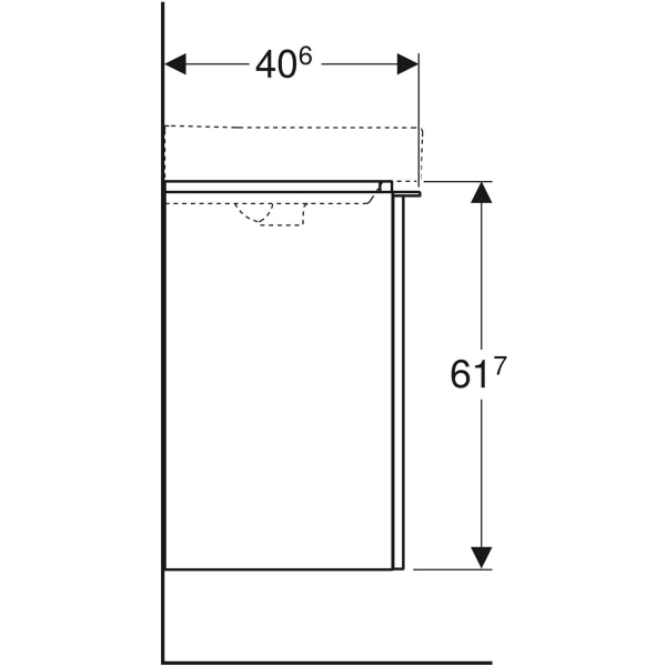 Тумба для комплекта 49 см Geberit Smyle Square 500.364.JK.1, тёмно-серый