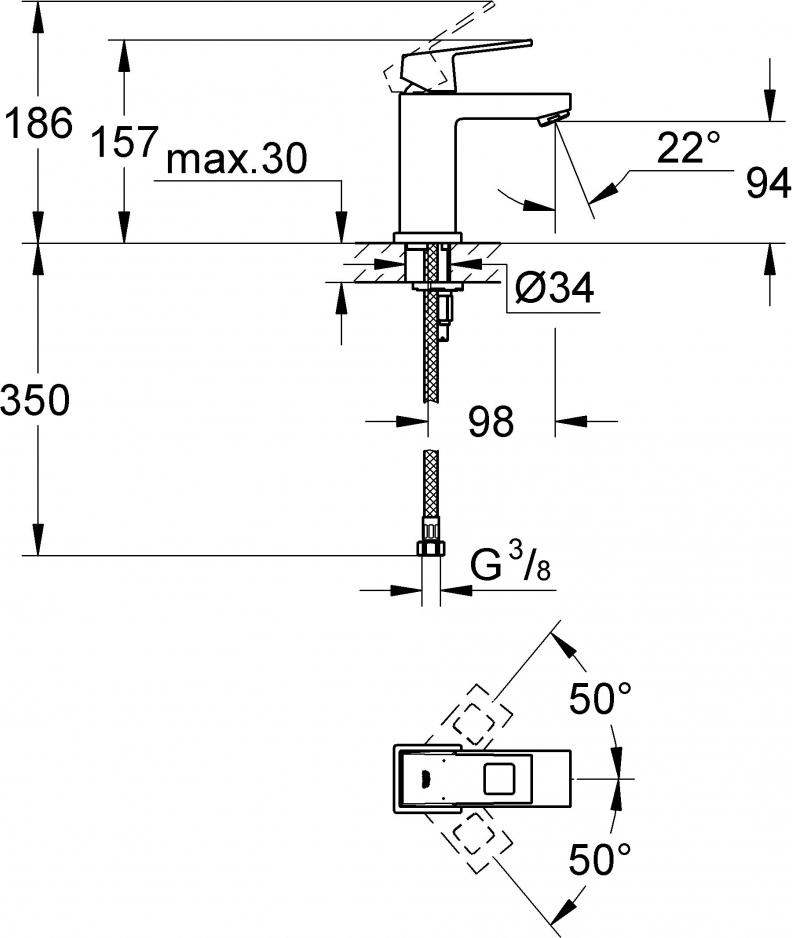 Смеситель Grohe Eurocube 2313200E для раковины