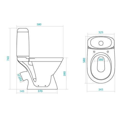 Напольный унитаз Santek Римини 1.WH30.2.130 крышка стандарт