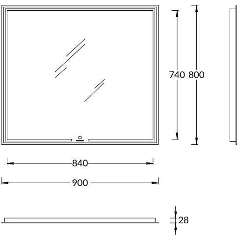 Зеркало Kerama Marazzi Mio MIO.mi.90\WHT белый