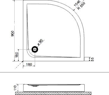 Поддон для душа Excellent Sense Compact 90х90