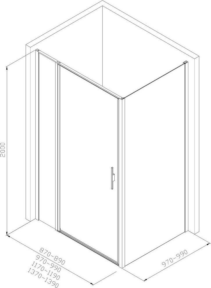 Душевой уголок Allen Brau Priority 140x100 3.31035.BA + 3.31047.BA, профиль серебро, стекло прозрачное