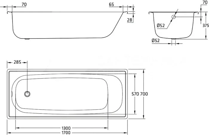 Стальная ванна BLB Europa B70E22001 белый