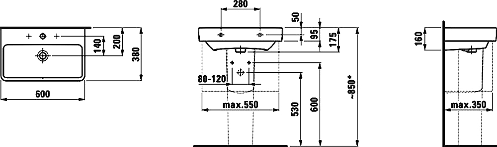 Раковина Laufen Pro S 8.1895.9.000.104.1