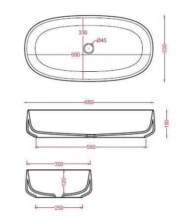 Раковина накладная ArtCeram Cognac COL005 14 00 красный