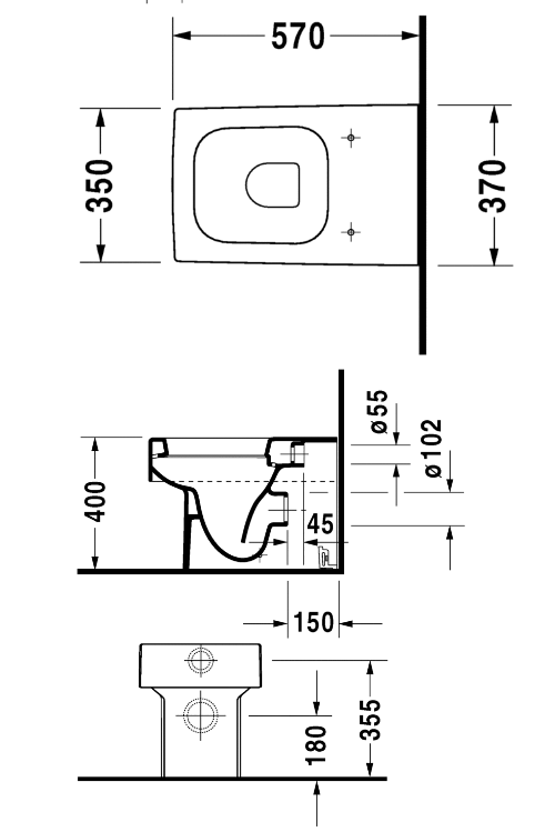 Приставной унитаз Duravit Vero 2117090000