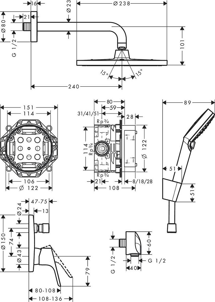 Душевая система Hansgrohe Crometta S 27958000, хром