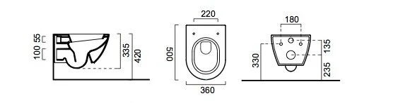 Комплект: Унитаз GSI Pura 881811 с крышкой-сиденьем микролифт MS86CN11 bi/cr + инсталляция 4 в 1 Sanit 90.733.81..s001