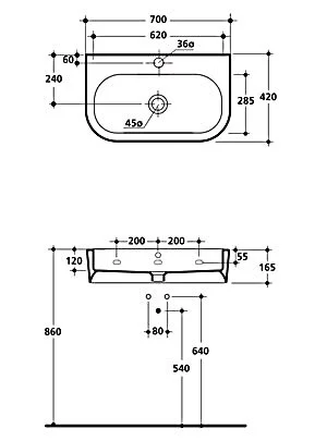 Раковина накладная Kerasan Flo 3150bi*1 белый