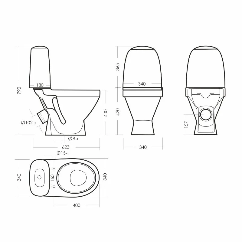 Унитаз-компакт Sanita Виктория WC.CC/Victoria/1-P/WHT.G/S1, крышка стандарт, цвет белый