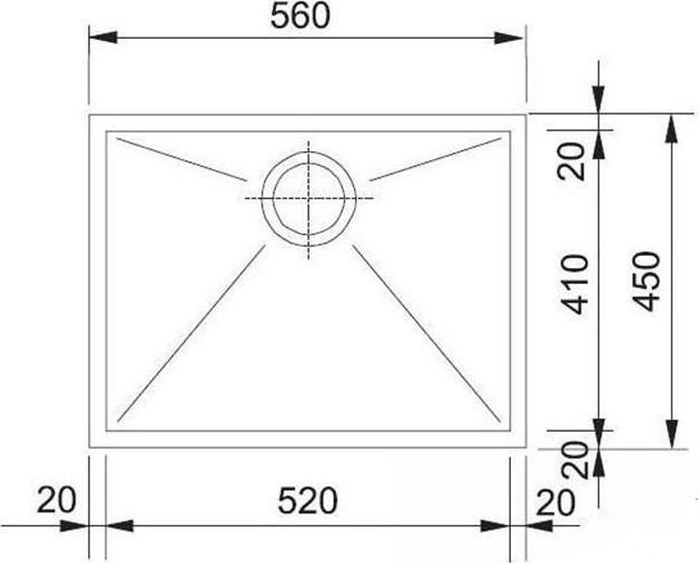 Кухонная мойка 56 см Franke Planar PPX 110-52 3,5" 122.0203.471, нержавеющая сталь