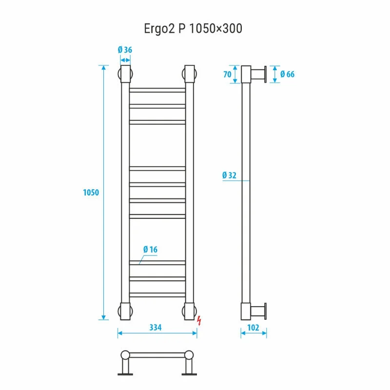 Полотенцесушитель электрический Energy Ergo2 P EETRERGO2P1053R903M белый