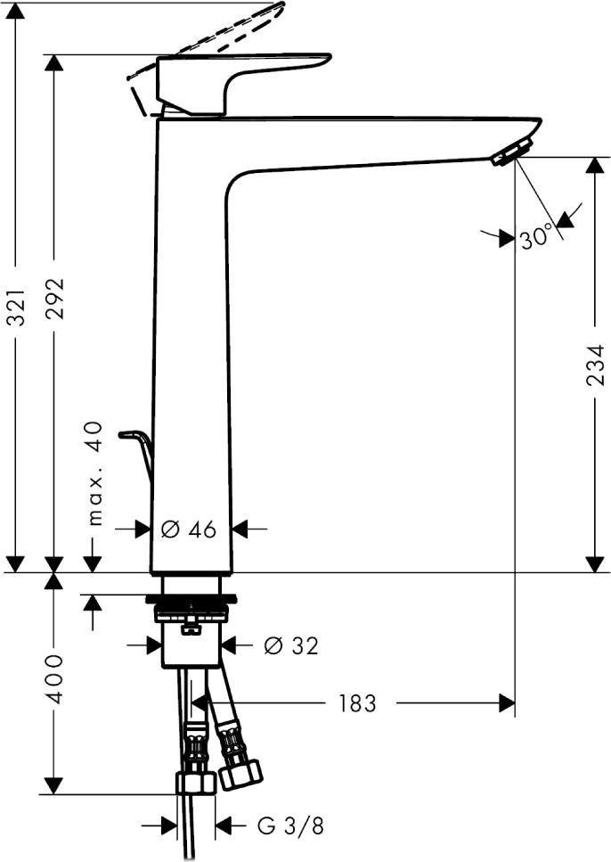 Смеситель для раковины Hansgrohe Talis E 71716000, хром