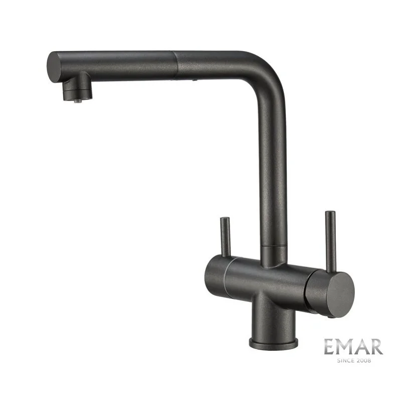 Смеситель с длинным изливом EMAR Quartz 7017.12 Оникс