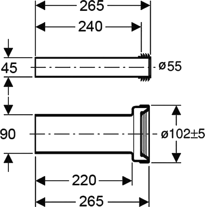 Отвод Geberit 152.438.46.1, черный