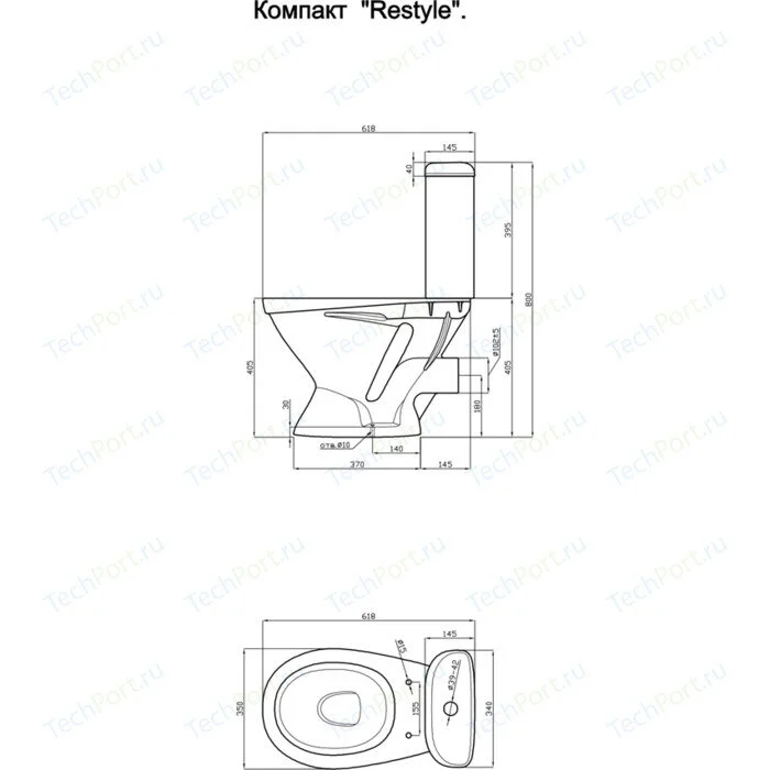 Напольный унитаз Della Restyle 004 крышка стандарт