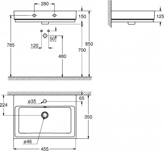 Рукомойник Grohe Cube Ceramic 3948300H