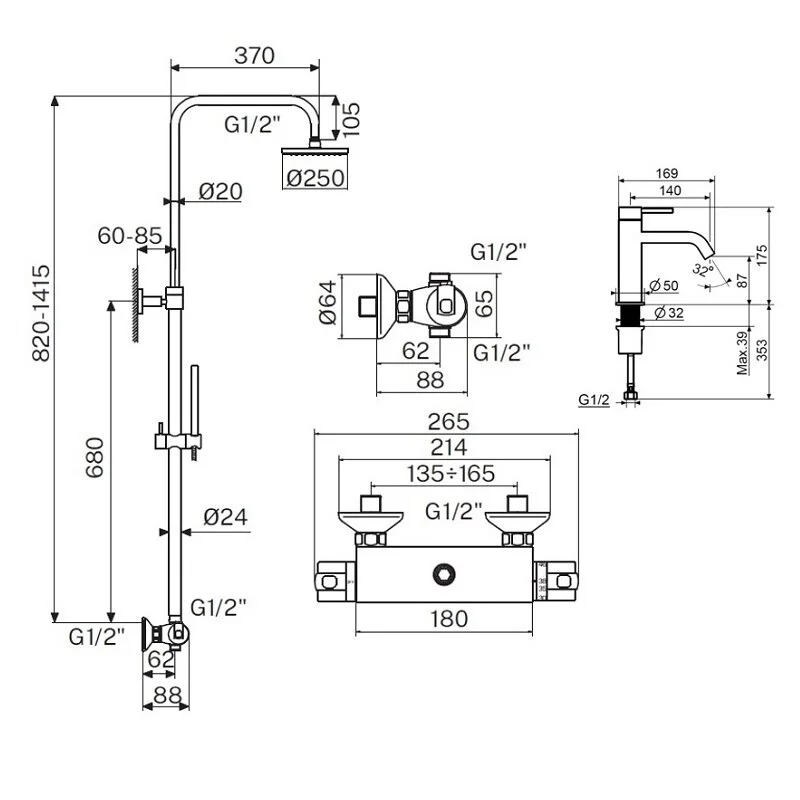 Смеситель для душа Plumberia Selection Ixo KITXO6302CR53 хром