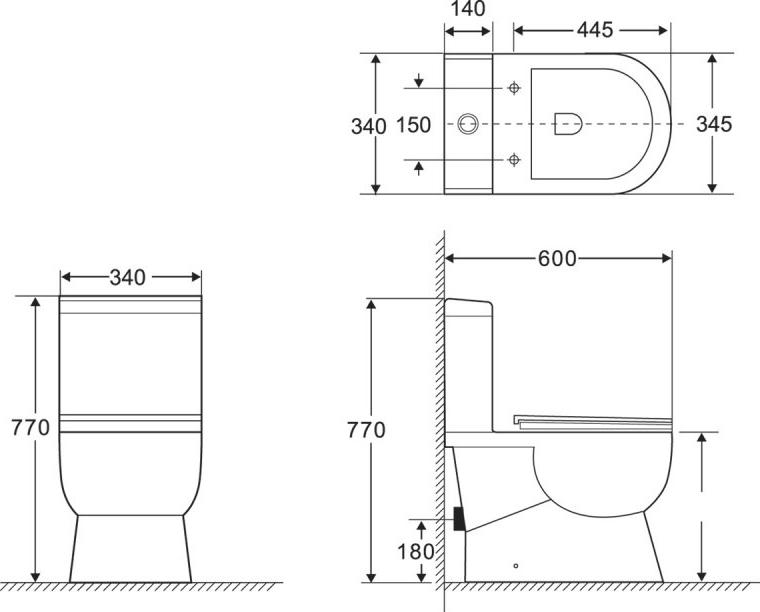 Унитаз-компакт BelBagno Ricco BB275CPR безободковый с бачком BB275T