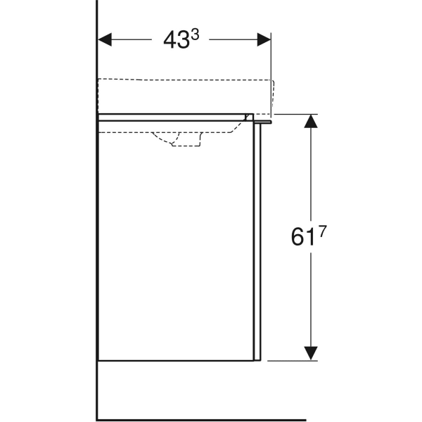 Тумба для комплекта 54 см Geberit Smyle Square 500.366.JK.1 тёмно-серый