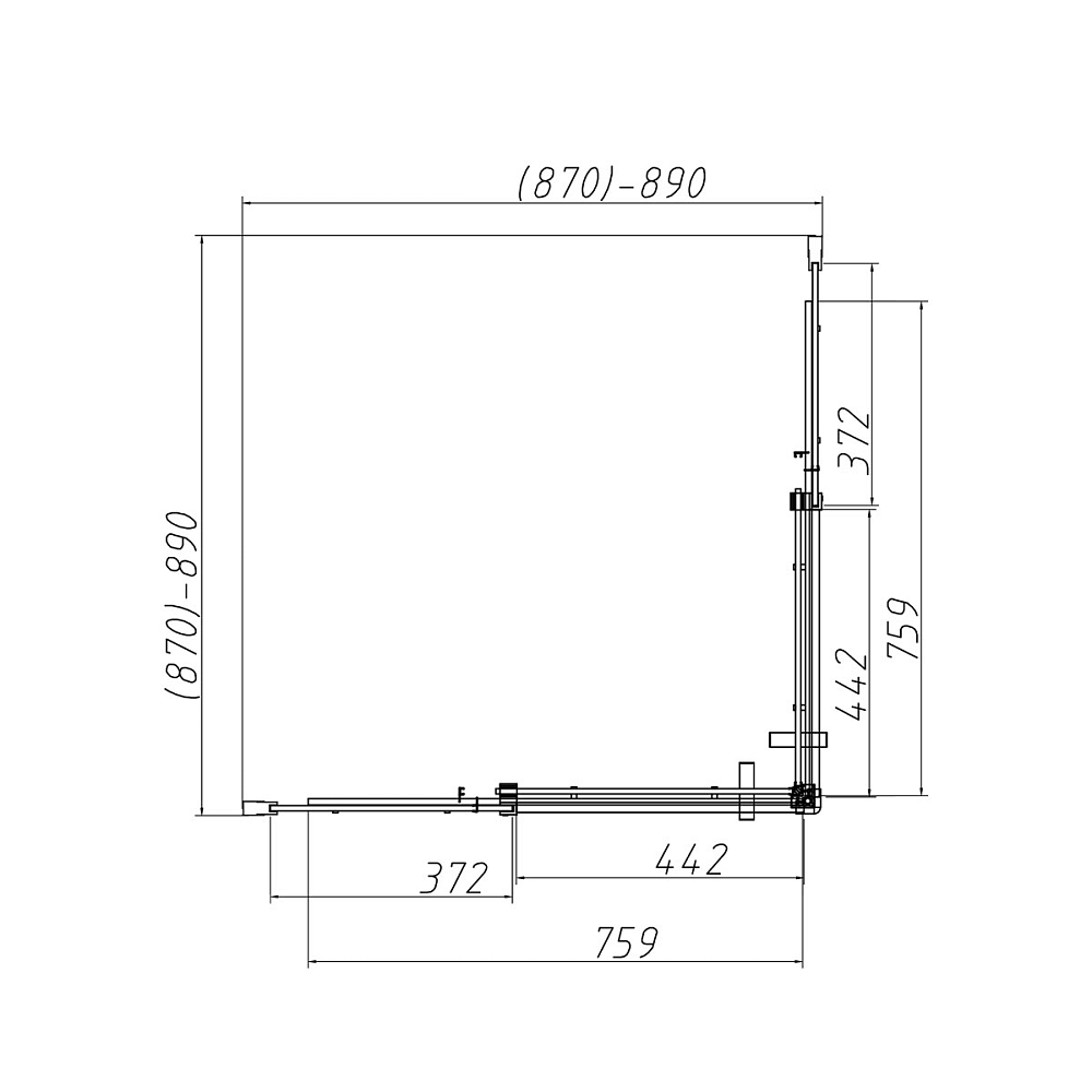 Душевой уголок Vincea Dice VSS-4D900CLB 90x90, черный, стекло прозрачное