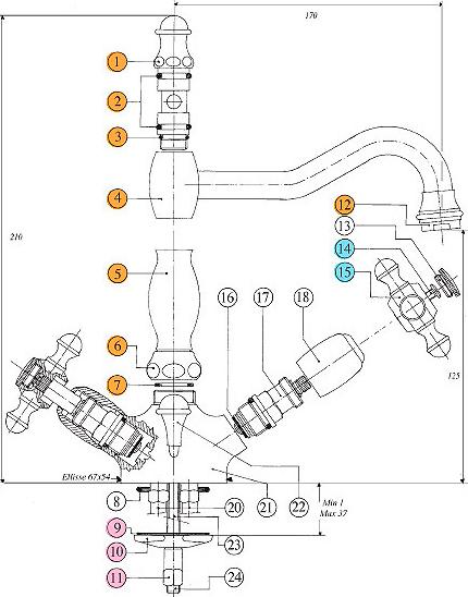 Смеситель Bandini Antica 548.920 Br для раковины