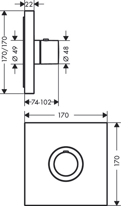 Термостат для душа Axor ShowerSelect 36718990, золото