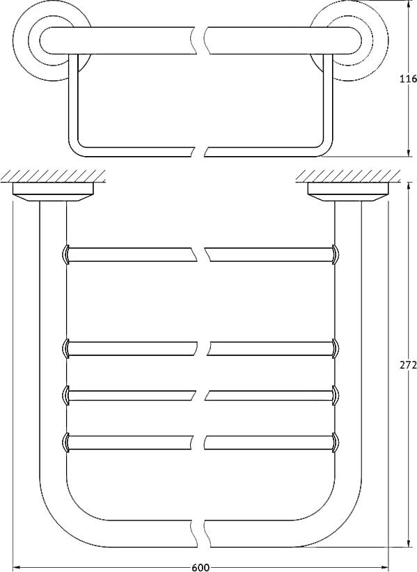 Полка FBS Standard STA 042 для полотенец 60 см