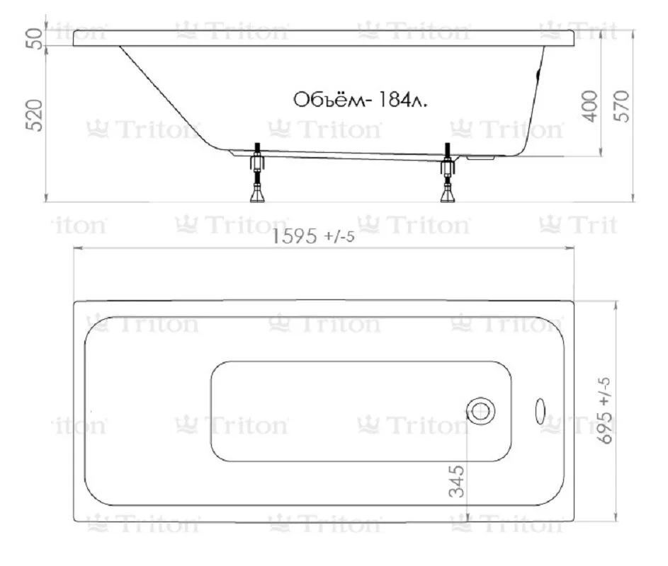 Акриловая ванна Triton Ультра Щ0000017117 белый