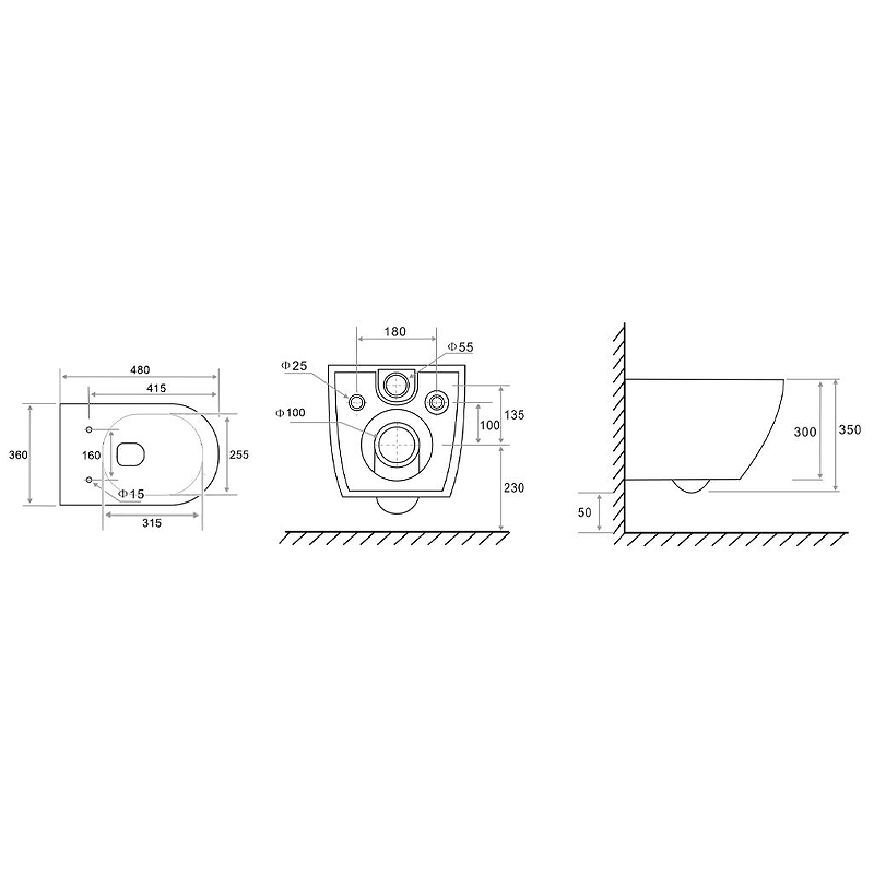 Подвесной унитаз Tece TeceSpring 9700997 безободковый, сиденье микролифт, белый