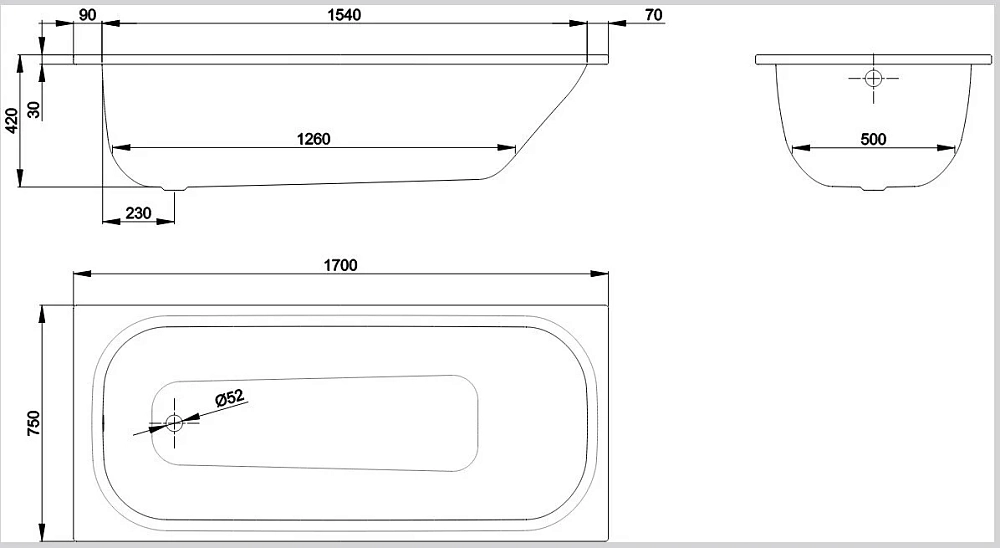 Стальная ванна Bette Form 3710-0002GR,AD