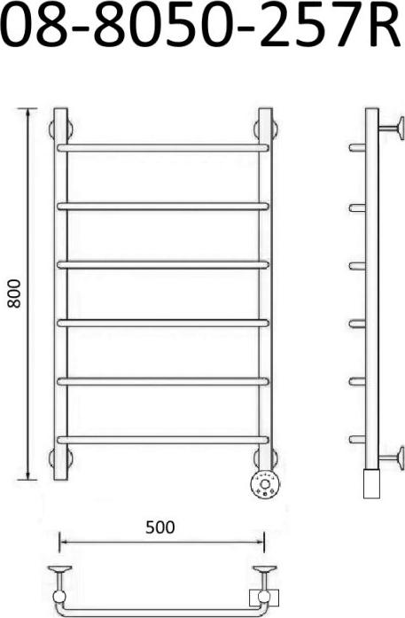 Электрический полотенцесушитель Маргроид B8 08-8050-257R 50x80 см