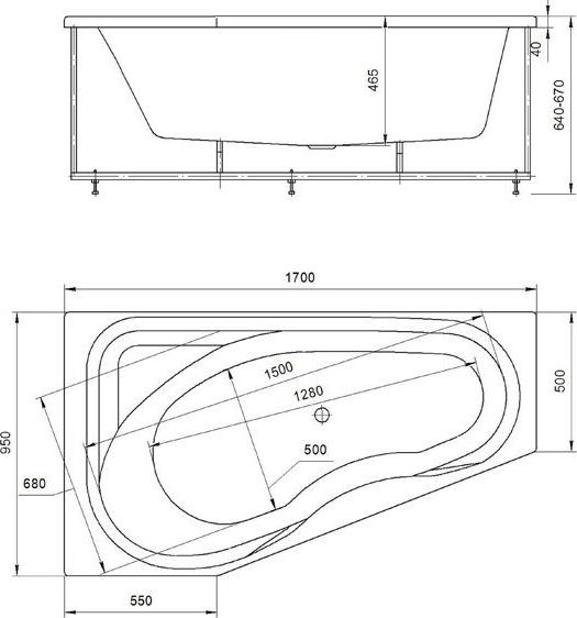 Акриловая ванна Aquatek Медея 170x95 см MED180-0000007, белый