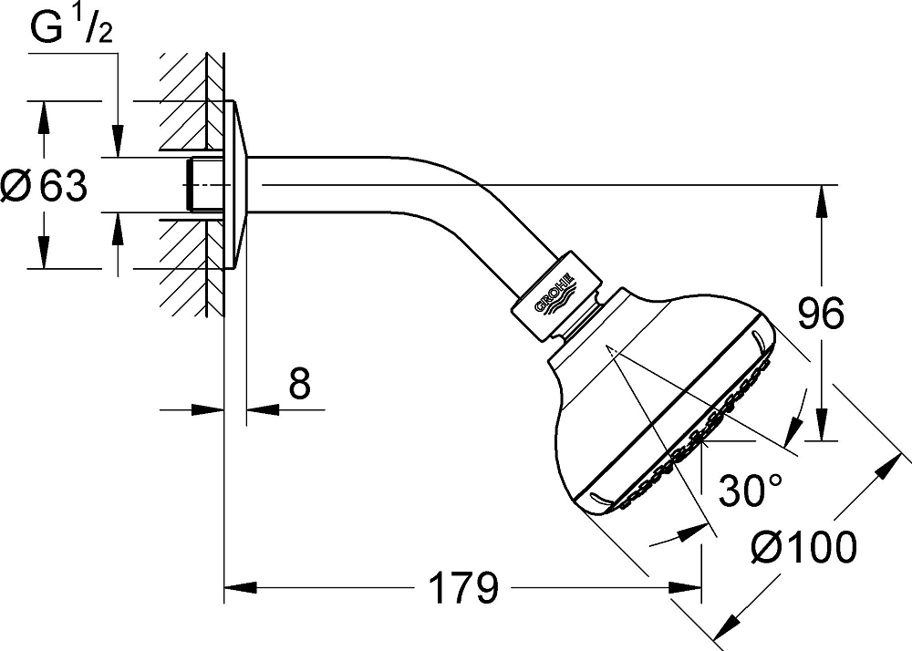 Верхний душ Grohe Tempesta New 27870001