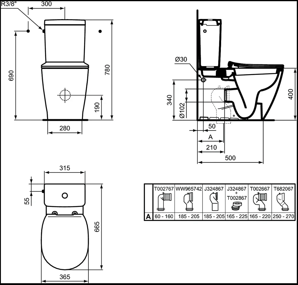 Напольный унитаз Ideal Standard Connect E803701