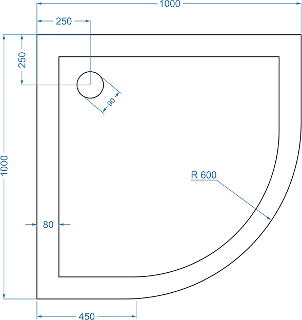 Поддон для душа GuteWetter Lux Comfort R-Mat 100x100x5