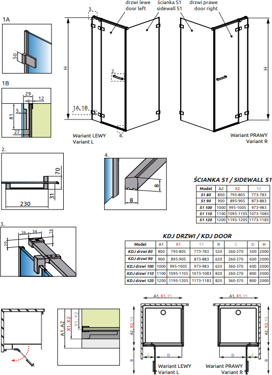 Боковая стенка 110 см Radaway Euphoria S1 110 383053-01 стекло прозрачное