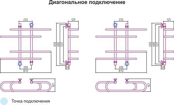 Полотенцесушитель водяной Сунержа Фурор-Ёлочка 60x90