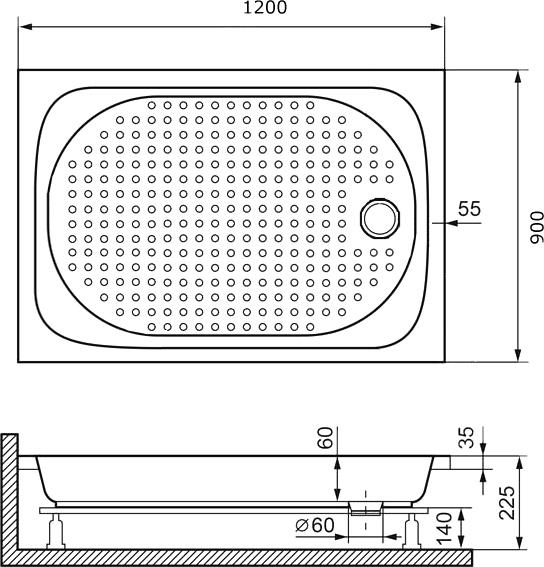 Поддон для душа RGW Acrylic Lux/TN 120x90